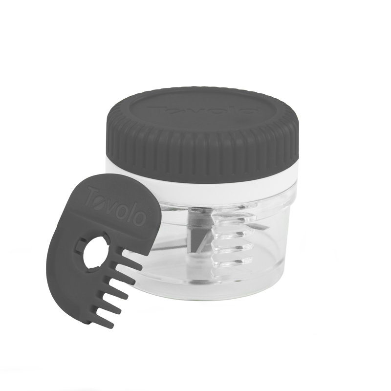 Tovolo Chop N’ Spin Mini Chopper, Spinning Mini Garlic Mincer, Stainless Steel Rolling Garlic Chopper With Nylon Blade Guard, Press & Chop Garlic Press, BPA-Free & Dishwasher-Safe Kitchen Gadget