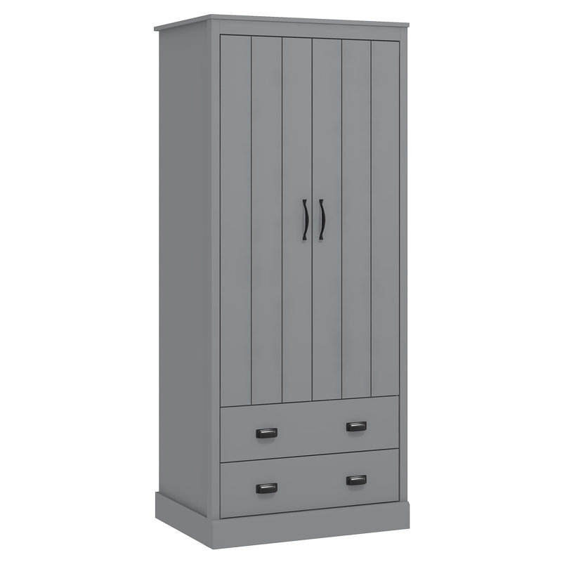 Bristol 2 Door 2 Drawer Wardrobe, Cool Grey