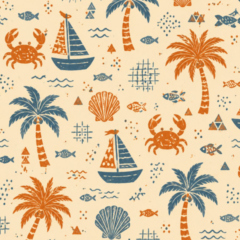 Papier peint adhésif mural auto-adhésif 23,6 "x H 118" Coastal Marine Life, 117.96" L x 23.6" W