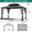 Hardtop Gazebo, Aluminum Frame, 14'x12' with Curtains and Mesh Netting, Outdoor Garden Pavilion, Gray