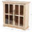 Alayna Brown Wood 1 Shelf and 2 Door Room Cabinet with Glass Front Panels