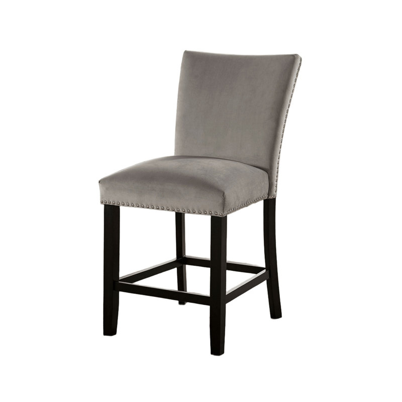 Chaise de comptoir transitionnelle H 21 po (2 / RTC), noir / gris clair
