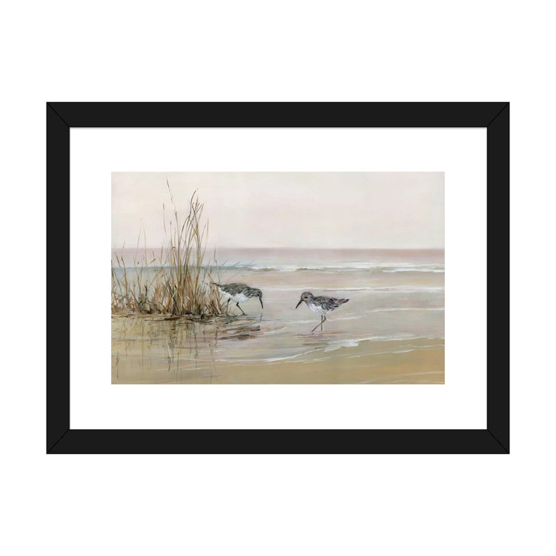 «Early Risers I» par Sally Swatland - reproduction d'art, H 16 po x l 24 po x P 1 po, Papier encadré noir, Blanc