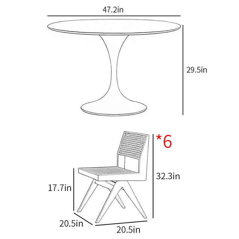 Modern simple family round dining table sets