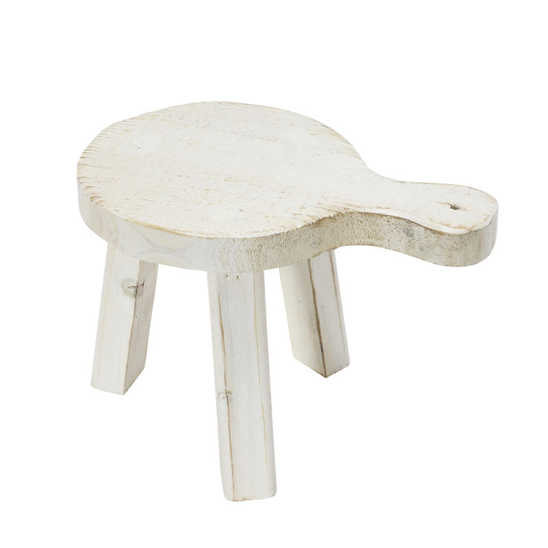 Tabouret en bois, Blanc