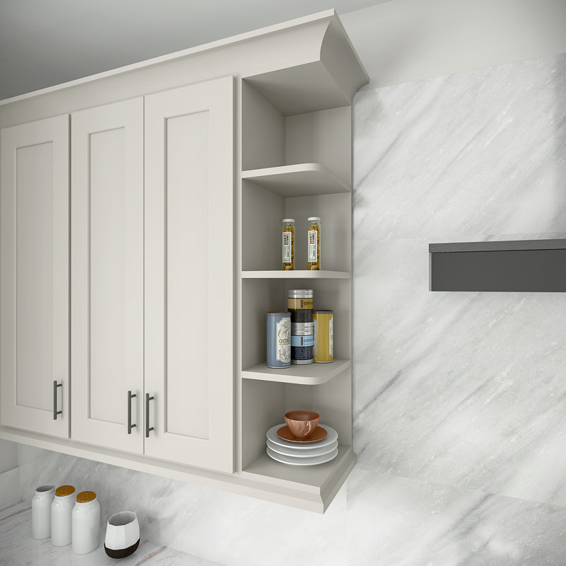 Tablette murale, 9" W x 30" H x 12" D, Crème Shaker