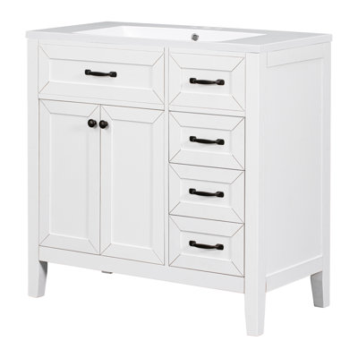Meuble-lavabo noir 38 po