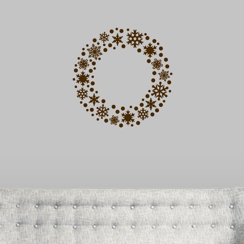 Décalcomanie murale couronne flocon de neige, Brun chocolat
