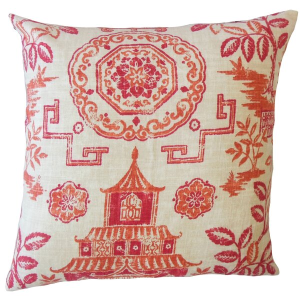 World Menagerie Mizpah Floral Linen Reversible Throw Pillow | Wayfair