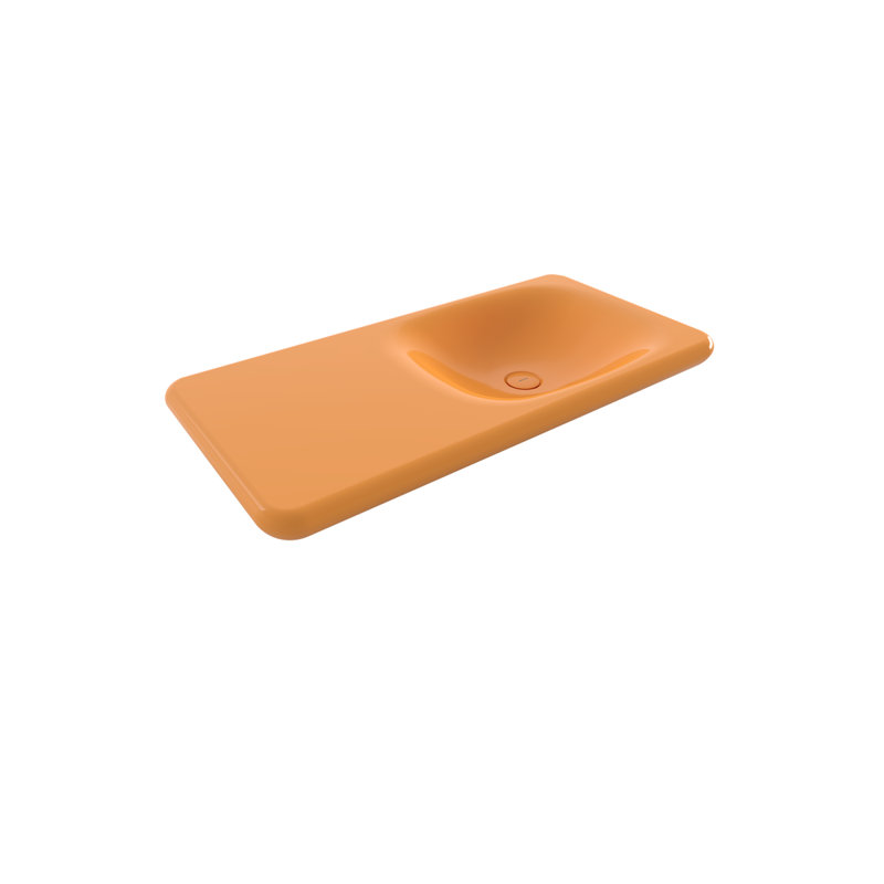 Fenice Vanity Basin - 90x46cm 0TH, Gloss Mandarin Yellow