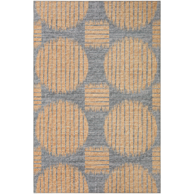 Tapis doré / gris Volkard, Rectangle 5 pi x 7 pi 6 po