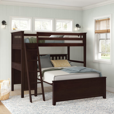 Buhr Twin Over Full Bunk Bed with Build-In Desk with Built-In Ladder