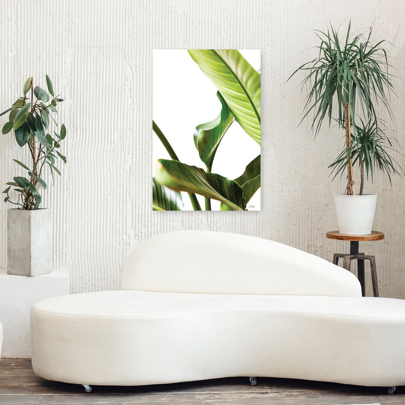 Plante, feuilles, plante abstraite, art tropical, H 36 po x l 24 po