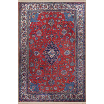 Red-Blue Themed Traditional Motif Patterned Creative Vintage Decorative Rug