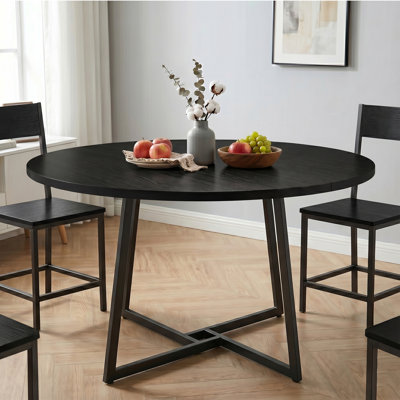 Garrell 43" W Round 6-Person Manufactured Wood Dining Table