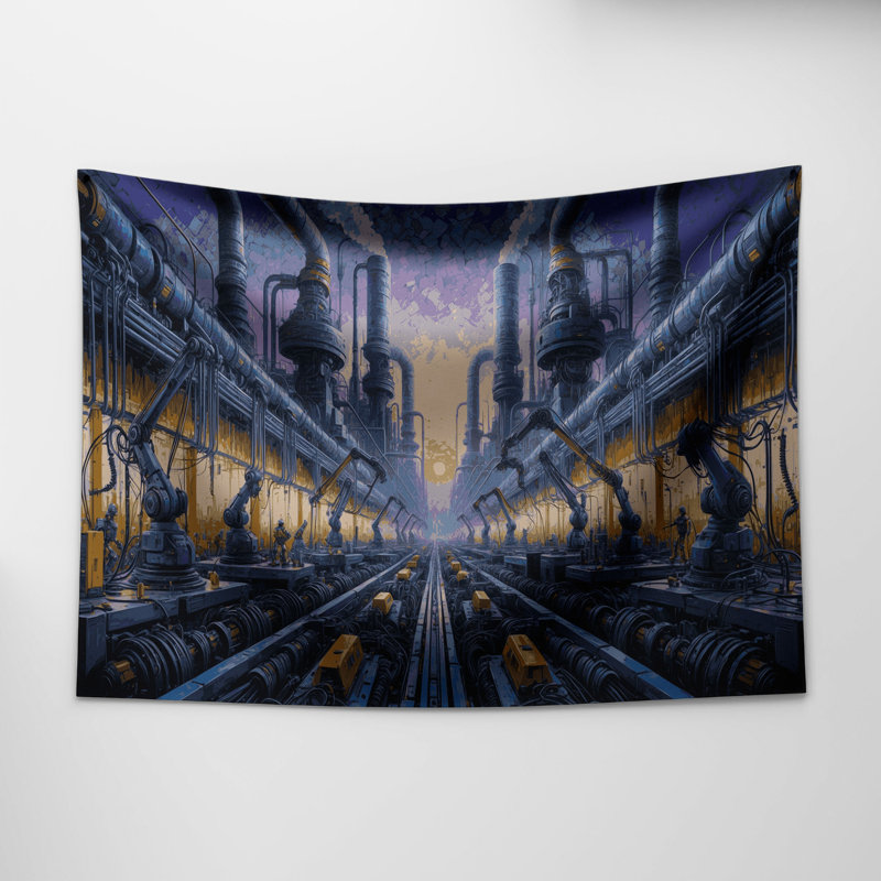 Tapisserie murale Sci Fi Robot entretien Quartiers, 26 po x 36 po