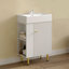 21.6" White Bathroom Vanity With Single Ceramic Sink