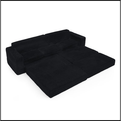 Versatile Modular Sectional Sofa with Transformable Bed Function and Corduroy Comfort