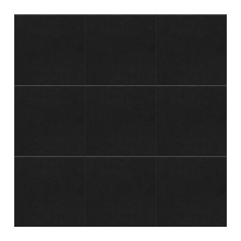 Casablanca 8" x 8" Encaustic-Look Matte Porcelain Floor & Wall Tile - Checkerboard Smooth Texture, Solid Black, No Pattern