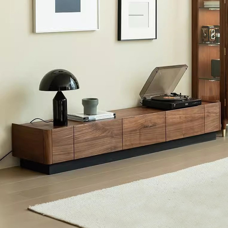 Modern minimalist TV cabinet with storage function, 12.2"H x 86.61"L x 15.75"W