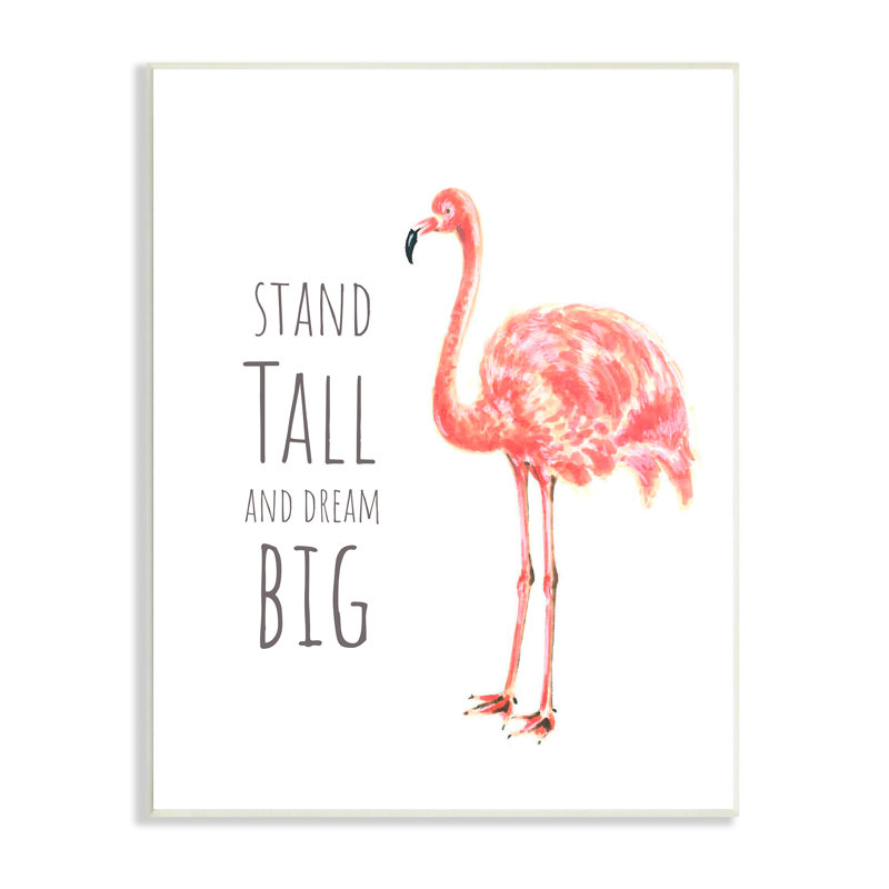 «Stand Tall And Dream Big phrase» par Reesa Qualia - Art textuel, Plaque de bois, H 19 po x l 13 po
