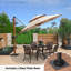 Parasol en porte-à-faux 120 po à motif de bois avec base en tôle d'acier, beige-1355261067