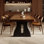 Solid wood rectangular pine dining table