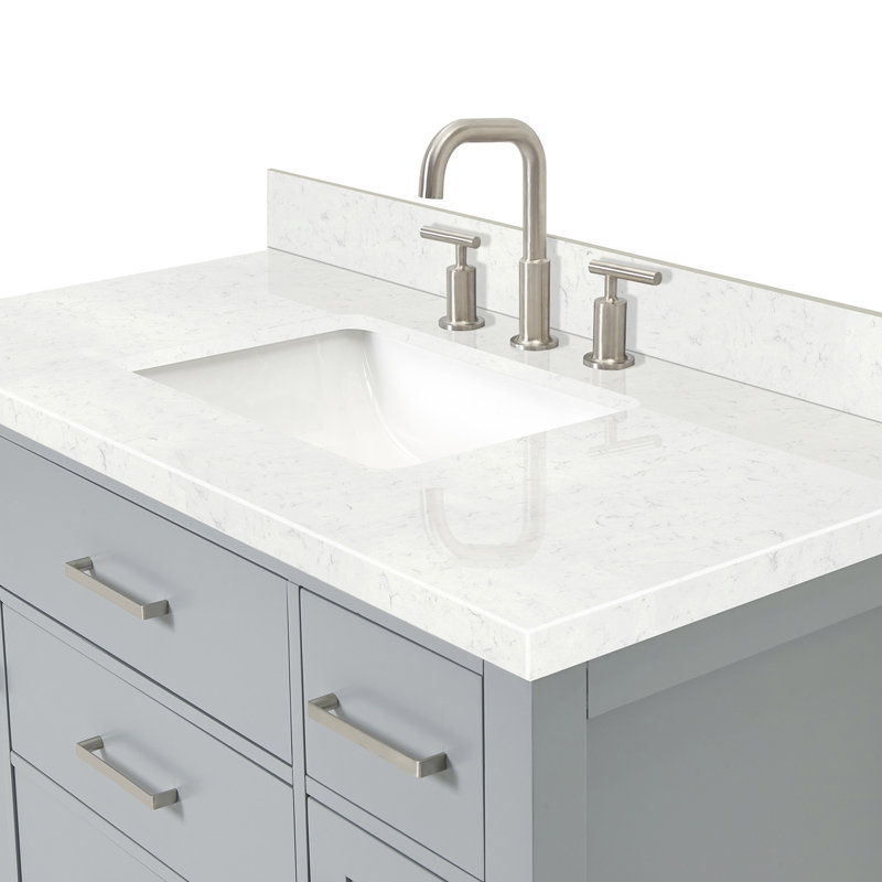 4_ARIEL Bristol 42 Single Sink Bathroom Vanity with Carrara White Quartz, Gray, 54"