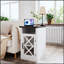 Table de bout Farmhouse avec station de charge, table de chevet rustique avec porte de grange et tablette réglable pour le salon, la chambre à coucher
