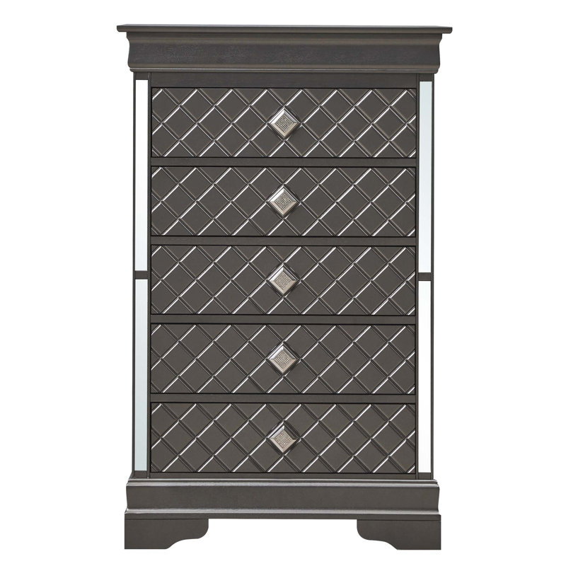 31 " W 5 - Drawer Dresser, Black Metallic