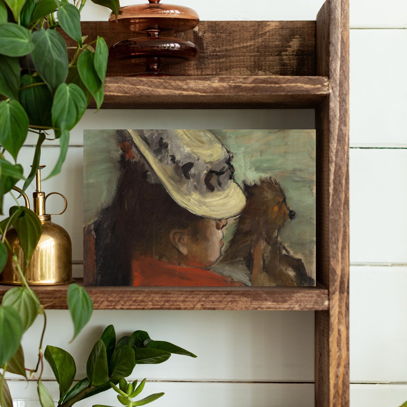 Lady With A Dog, C.1877 Contemporary Abstract Dog Horse Portrait Wall Art Print by Edgar Degas - 1 Piece Wrapped Canvas Wall Art