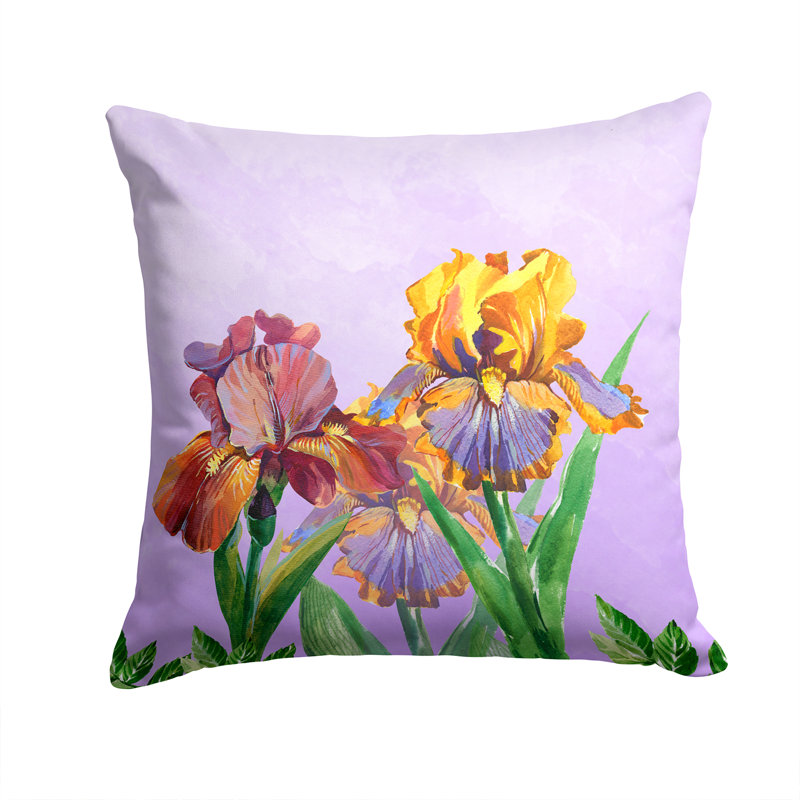 Coussin décoratif intérieur/extérieur iris, 14 po x 14 po