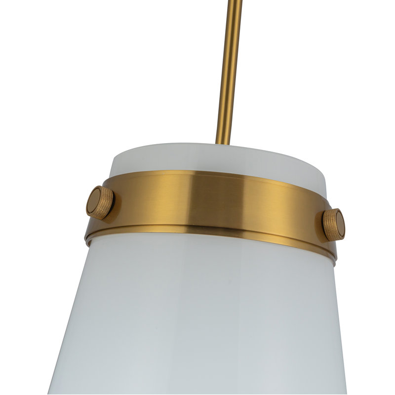 Luminaire suspendu 1 lumière Lucia de 12 po de diamètre Lucai, Laiton brossé