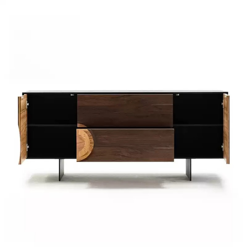 Minimalist Retro-Style Sideboard, 27.56" H x 62.99" W x 17.72" D