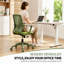 Fauteuil de direction ergonomique en maille, supportant jusqu'à 159 kg, siège confortable avec accoudoirs intégrés, fonction de levage et pivotant.-757635054