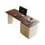 Bureau rectangulaire en bois manufacturé brun noisette + beige-120331666-120331669