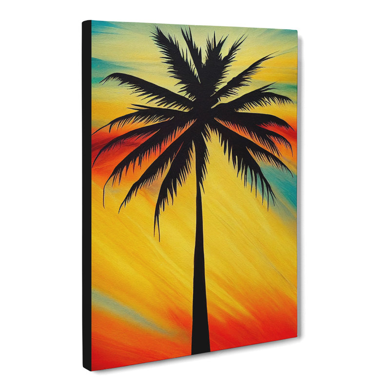 Palm Tree Crayon Vol.1 - Wrapped Canvas, 50cm H x 35cm W x 3cm D