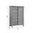 Daisy Wardrobe Chest, Gray Mango Veneer, 8 Drawers, Bronze Metal Knobs