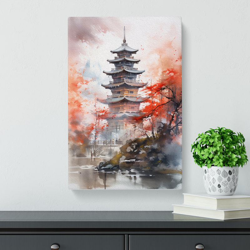 Pagoda Gestural No.3 - Wrapped Canvas, 76cm H x 50cm W x 3cm D