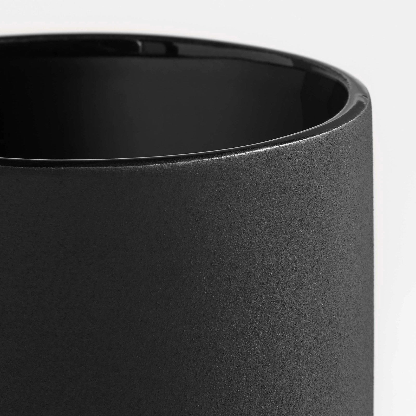 Flange Ceramic Table Vase, Black, 15" H x 7" W x 7" D