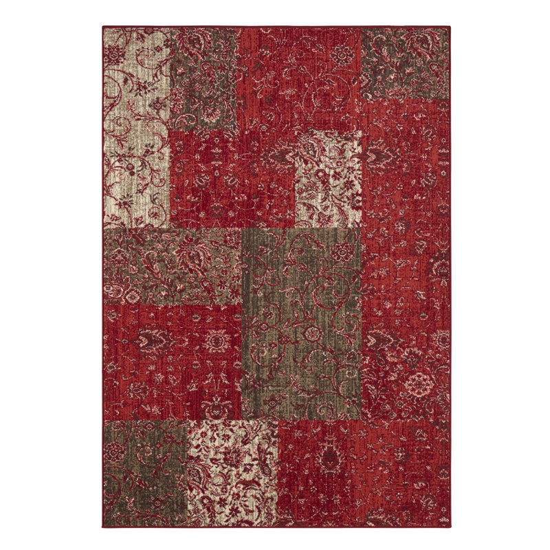 Celebration Kirie Flatweave Red/Brown Rug, Rectangle 80cm x 150cm