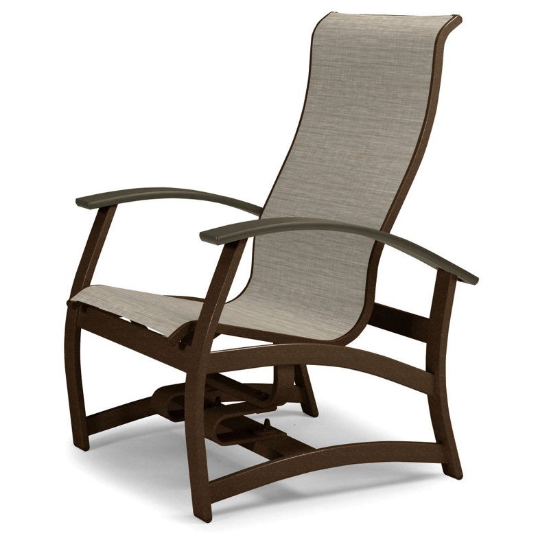 Chaise de patio pivotante à chat cachée Askar, Bristol taupe Sunbrella®, Bois de plage P40, Kona texturé