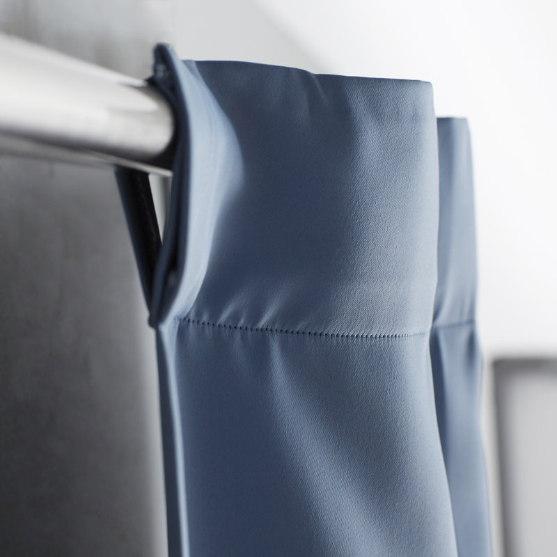 Betria 50" W Polyester Room Darkening Single Panel Curtain, 50" W x 84" L, Frosted Blue