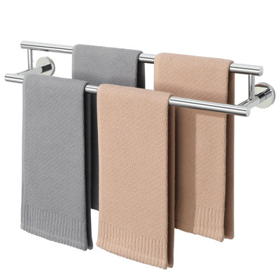 Double barre à serviettes, porte-serviettes mural 24 po, chrome