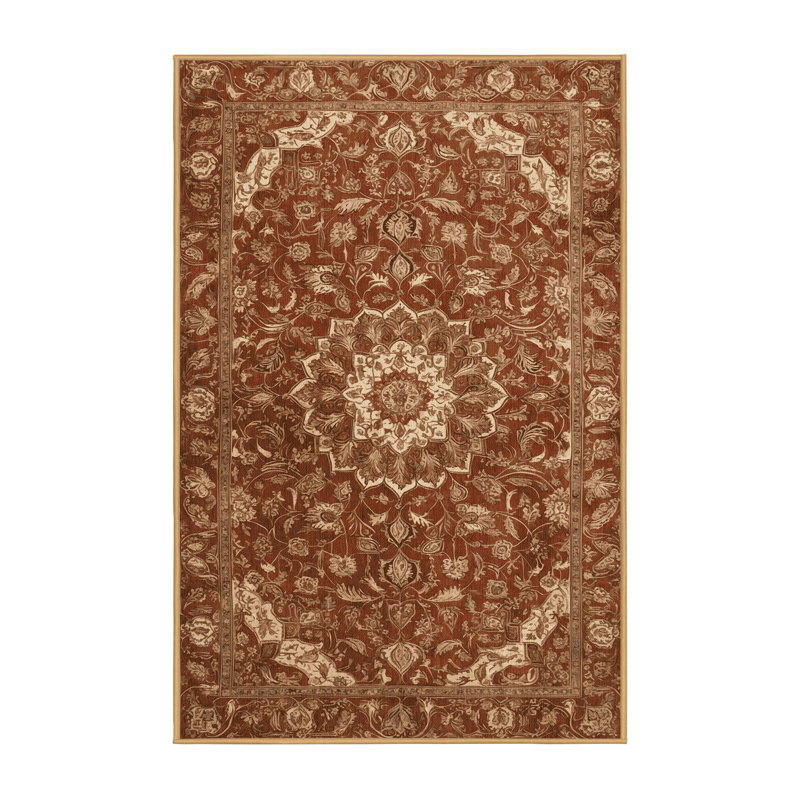 Tapis brun lavable à la machine, Rectangle de 5 pi x 8 pi