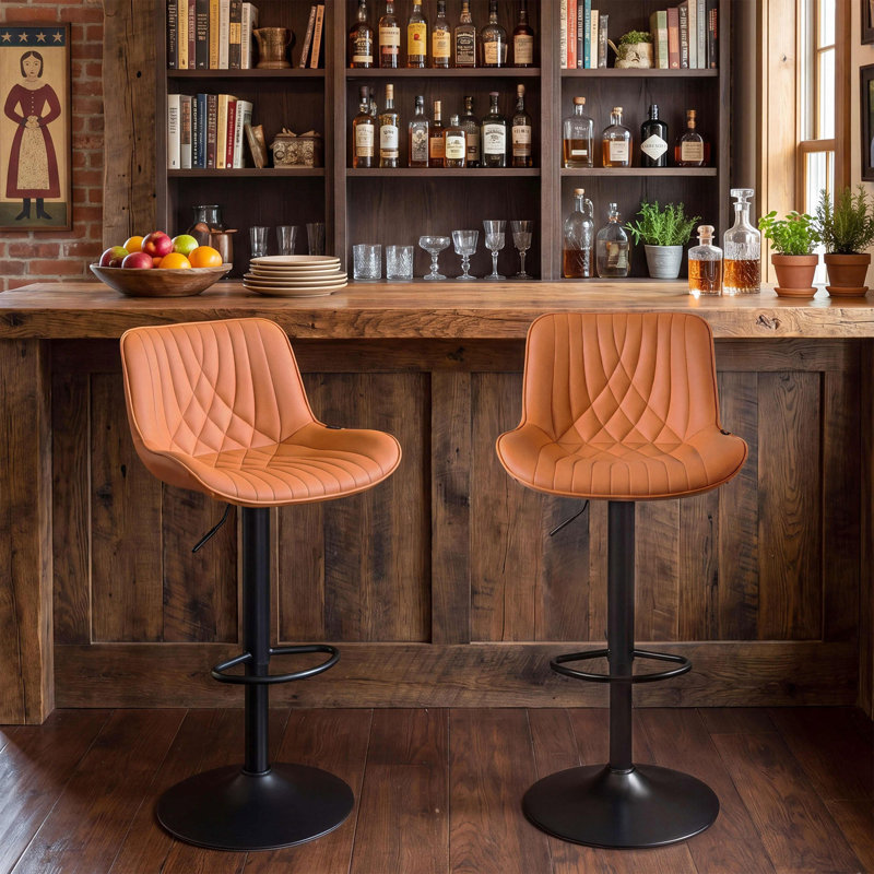 Tabourets de bar pivotants à hauteur réglable Zager, tabourets de comptoir rembourrés en cuir, tabouret de pub moderne