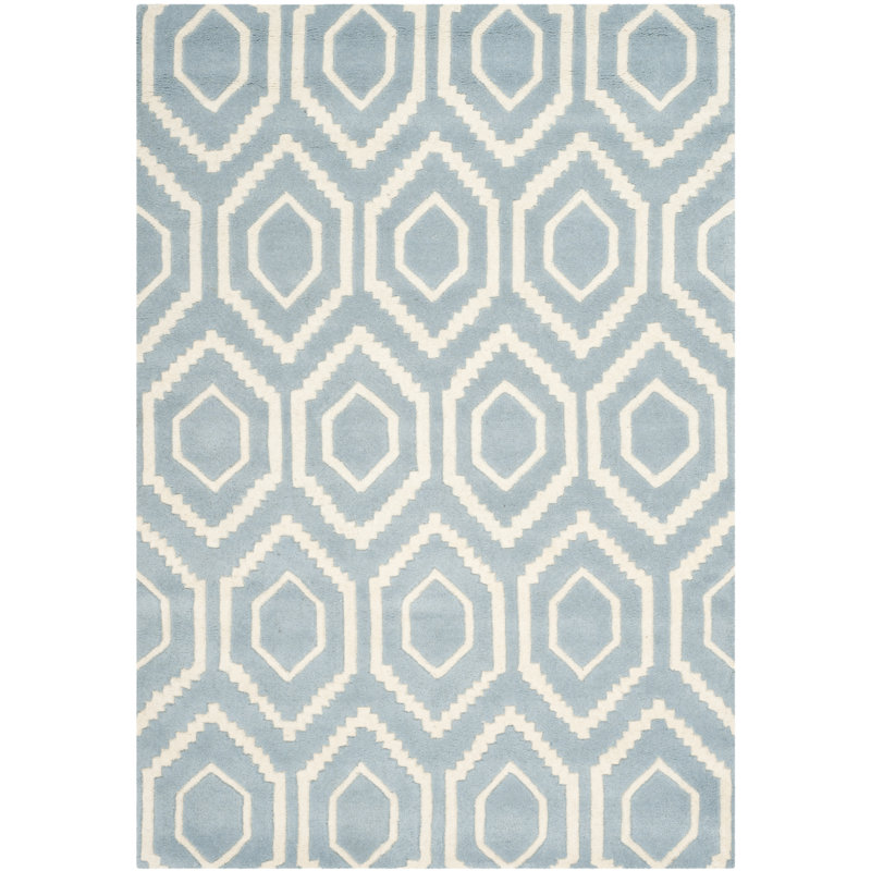 Deedie Hand Tufted Wool Geometric Rug, Rectangle 3' x 5'
