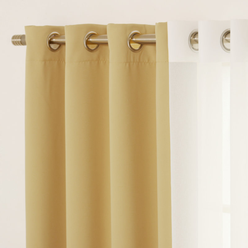 Paire de rideaux transparents avec œillets Granados, Blé