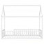 Lit simple au sol avec structure de toit, lit en bois de pin avec garde-corps-132934982-132934983
