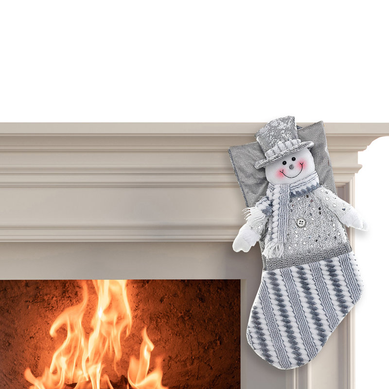 Icy Glam Snowman Stocking